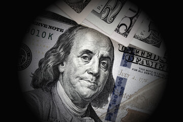 One hundred american dollars close up