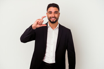 Young mixed race business man isolated on white background