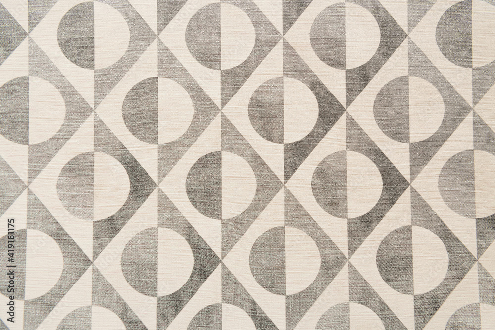 Poster grey and white, abstract pattern background, with circles and lines, top view