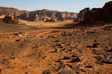 Fototapeta premium Sahara desert landscape, sandy ground