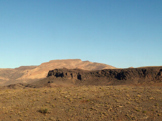 Fototapeta na wymiar Desert Landscape In The Autonomous Region Of Western Sahara, Morocco