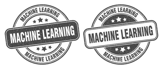 machine learning stamp. machine learning label. round grunge sign