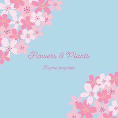 Cherry blossoms frame template