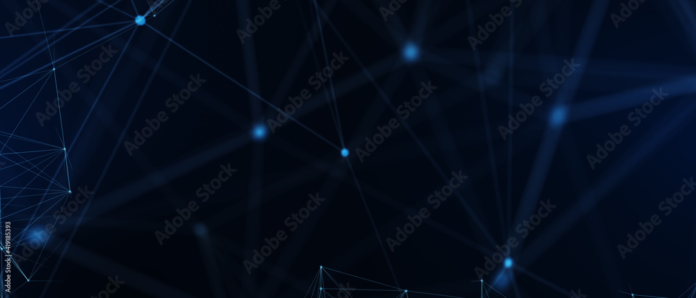 Poster abstract futuristic - technology with polygonal shapes on dark blue background. design digital techn