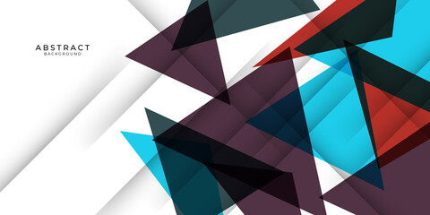 Fototapeta premium Minimalistic design, creative concept, modern diagonal abstract background Geometric element. Blue, white and red diagonal lines & triangles. vector-stock illustration 