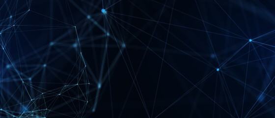 Abstract futuristic - technology with polygonal shapes on dark blue background. Design digital technology concept. 3d illustration.