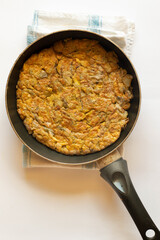 Frittata with jerusalem atichoke or topinambur