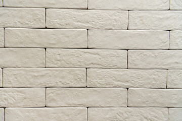 white brick wall textured surface background, top view
