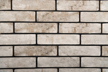 background of wall made of grey bricks, top view