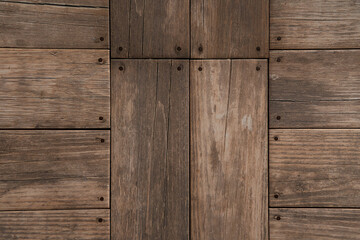 background of natural, grey wooden planks, top view
