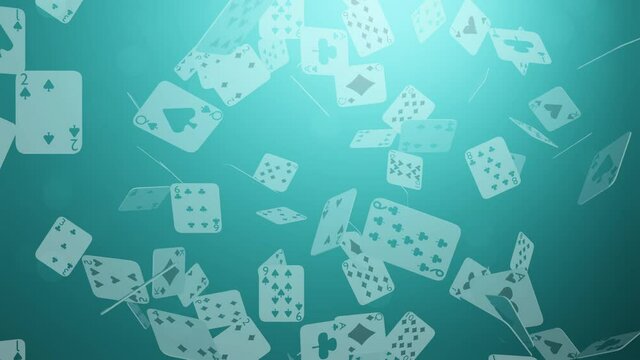 Casino online advertising with Poker card set and bokeh scene., Casino online, blackjack game rules, 4K Looping Animated Background.
