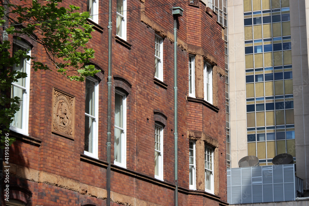 Wall mural brick and modern buildings in sydney (australia)