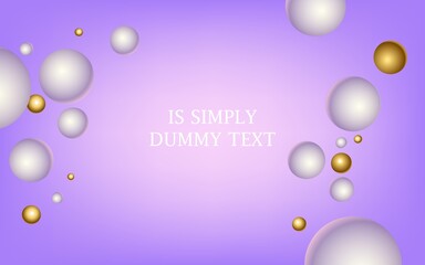 Gold and white 3D balls. Vector illustration.