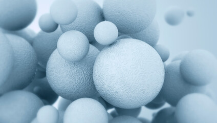 Colorful balloon on a white background. Ballons Background, 3d render. Blue balloons flying in the air.  Mockup for cover, banner, celebrations, party, greetings and invitations 