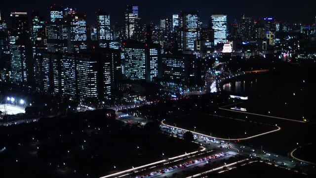 東京夜景　霞ヶ関　国会議事堂　官庁街　