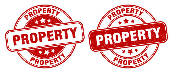 property stamp. property label. round grunge sign