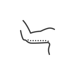 Arm lift surgery line icon. linear style sign for mobile concept and web design. Brachioplasty surgery outline vector icon. Symbol, logo illustration. Vector graphics