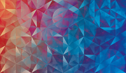 Abstract vector background. Multicolor geometric background in blue, purple. Polygonal crystal structure, 3d