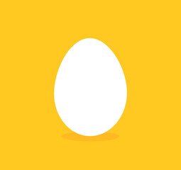 White egg on yellow background icon. Easter egg illustration.