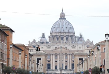 Street View with St. Peter's Basilica in Rome