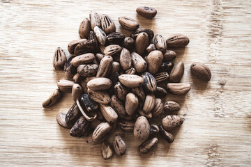 Raw cocoa beans