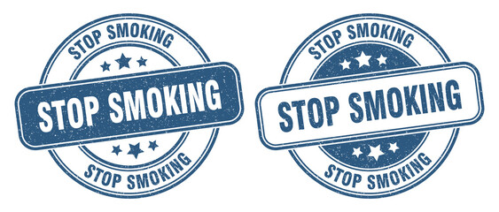 stop smoking stamp. stop smoking label. round grunge sign