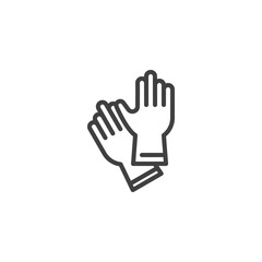 Medical gloves line icon. linear style sign for mobile concept and web design. Latex gloves outline vector icon. Symbol, logo illustration. Vector graphics