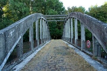 Fototapeta na wymiar Dallon France - 30 July 2020 - Old bridge over Canal de Saint-Quentin in Aisne France