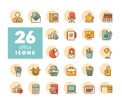 Office outline icon. Office sign