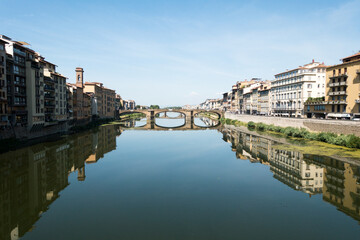 The Ponte Santa Trinita taken from the Ponte Vecchio in August 2017