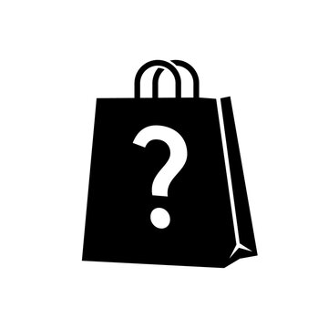 Mystery Bag Silhouette Icon. Clipart Image Isolated On White Background