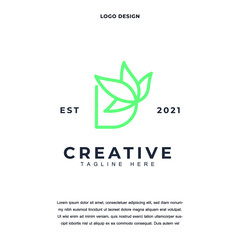Creative Letter D with leaf icon logo design vector illustration. Alphabet letter D with cannabis marijuana leaf logo design color editable