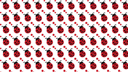 Ladybugs set of red and black and white pattern
