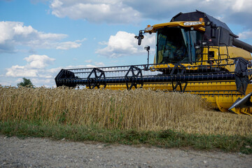 harvester working on a field