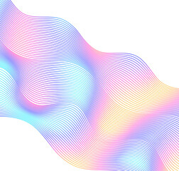 Design elements. Wave of many colors lines. Abstract wavy stripes on white background. Creative line art. Vector illustration EPS 10. Colourful shiny waves with lines created using Blend Tool
