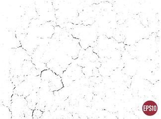 Natural cracks background. Vector overlay texture of cracked surface. One color graphic resource.