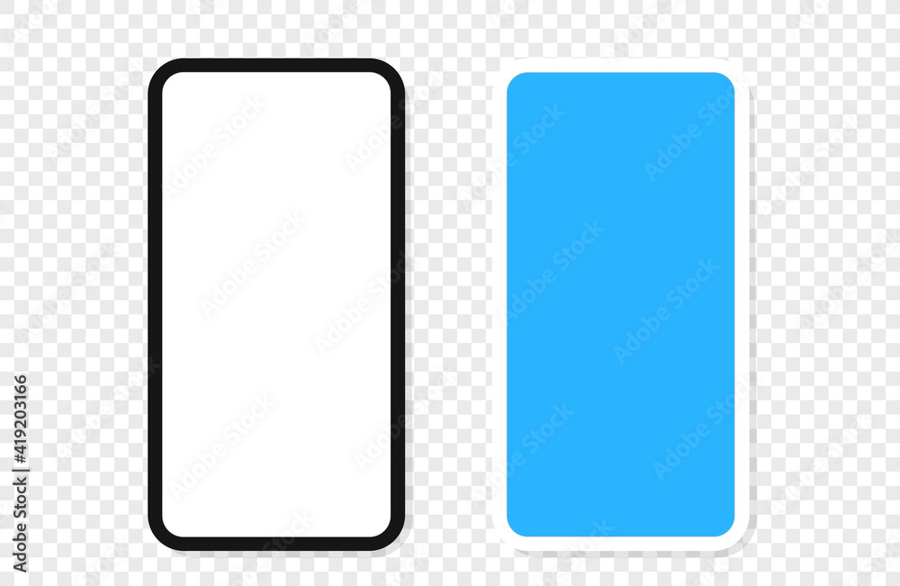 Leinwandbilder modern smartphone with blank screen vector mockup isolated on transparent background