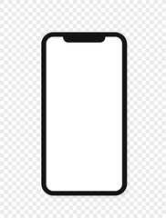 Modern smartphone with blank screen vector mockup