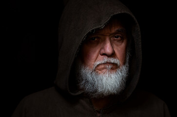 Medieval character face of a monk or Beggar