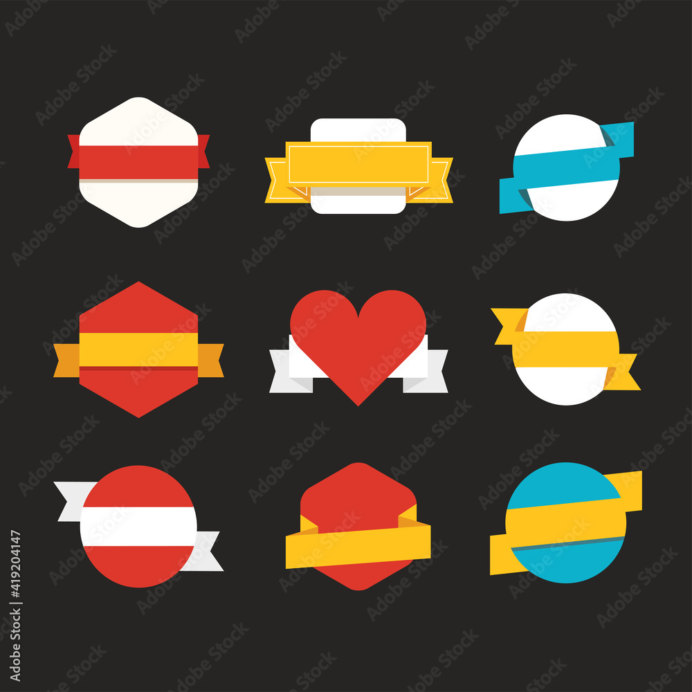 Poster different labels template isolated on dark background