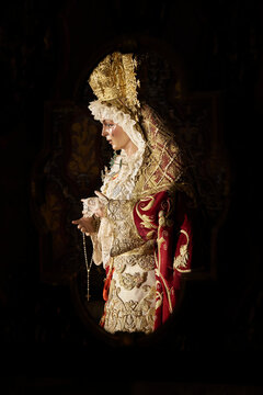 Detail of Virgen de  La Macarena, Seville, Andalusia, Spain, Europe