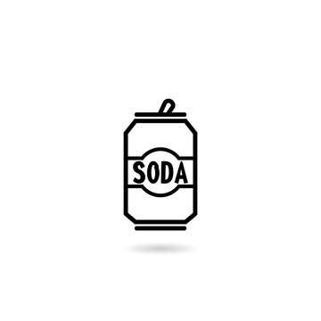 Soda can icon with shadow