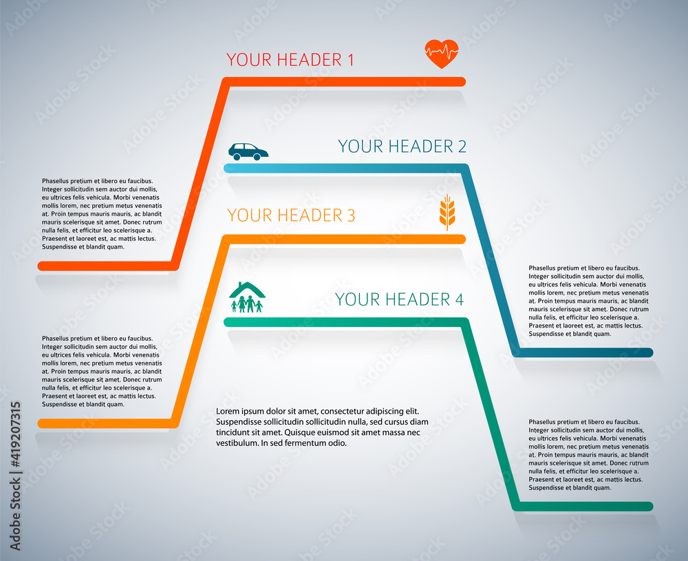 Wall mural design elements loop style background business presentation template. vector illustration eps 10 for