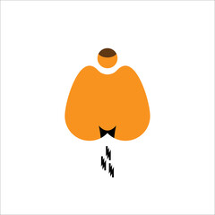 Hemorrhoids icon. Human disease symbol. Logo design element