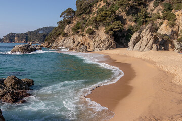 Sa Boadella Empty Beach Costa Brava Spain