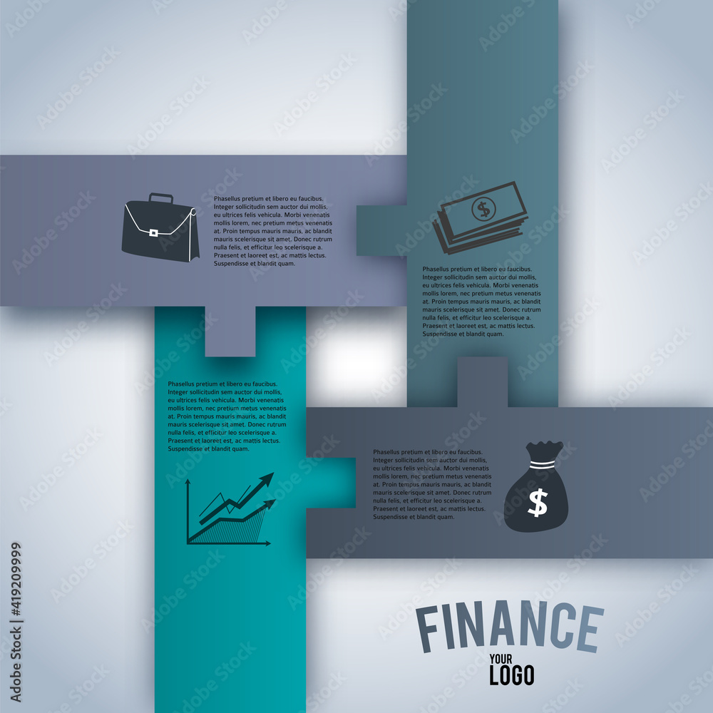 Wall mural design elements puzzle style background business presentation template. vector illustration eps 10 f