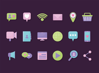 eighteen media icons