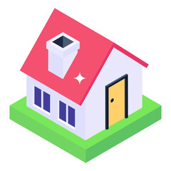 
House in isometric editable icon

