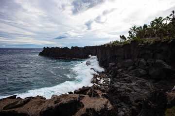Volcanic coast in Reunion Island