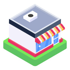 
House in isometric editable icon

